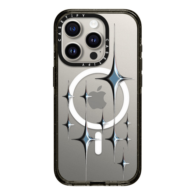 CASETiFY iPhone 15 Pro ケース ブラック インパクトケース MagSafe対応 Star Chrome Sparkles - Graphite