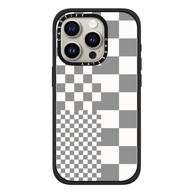 CASETiFY iPhone 15 Pro ケース マットブラック インパクトケース MagSafe対応 Metropolitan Checkers Grey casetify_artist Back to School CASETiFY iPhone 15 Pro ケース マットブラック インパクトケース MagSafe対応 Metropolitan Checkers Grey casetify_artist Back to School