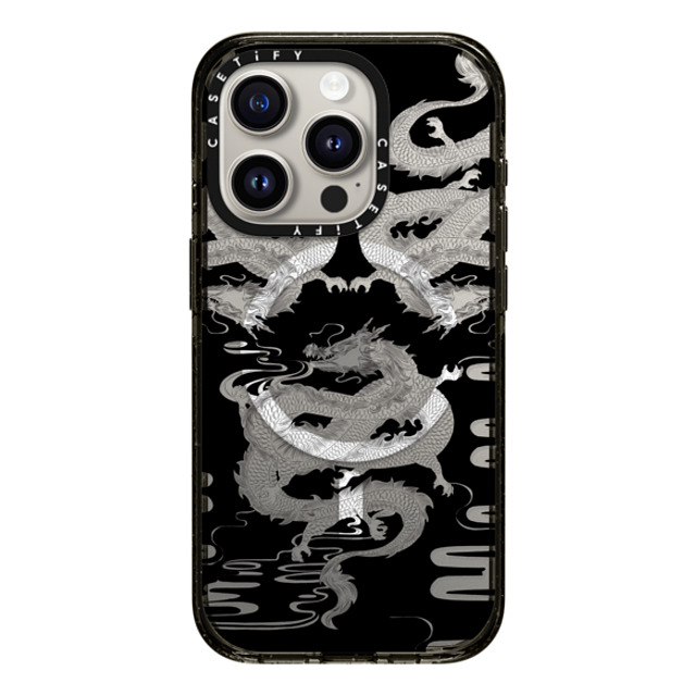 CASETiFY iPhone 15 Pro Case Black Impact Case MagSafe Compatible Dragon Dragon Dragon White Mother's Day CASETiFY iPhone 15 Pro Case Black Impact Case MagSafe Compatible Dragon Dragon Dragon White Mother's Day