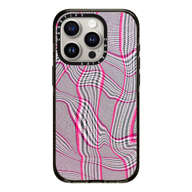 CASETiFY iPhone 15 Pro Case Black インパクトケース MagSafe対応 Surrealism Surrealism Distorted Plaid - Pink Father's Day CASETiFY iPhone 15 Pro Case Black インパクトケース MagSafe対応 Surrealism Surrealism Distorted Plaid - Pink Father's Day