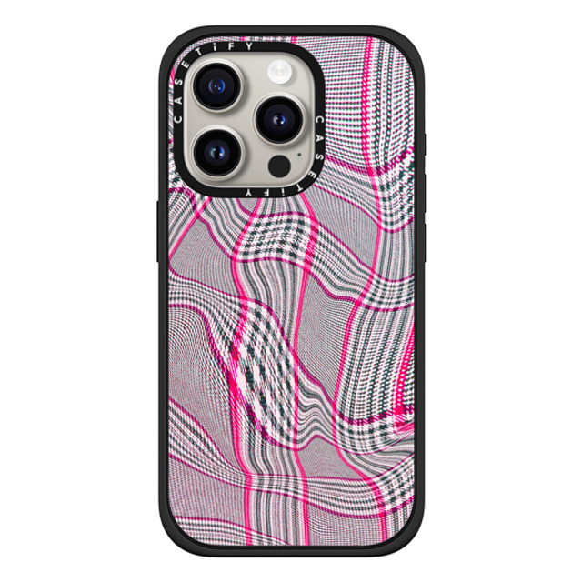 CASETiFY iPhone 15 Pro Case マットブラック インパクトケース MagSafe対応 Surrealism Surrealism Distorted Plaid - Pink Father's Day CASETiFY iPhone 15 Pro Case マットブラック インパクトケース MagSafe対応 Surrealism Surrealism Distorted Plaid - Pink Father's Day