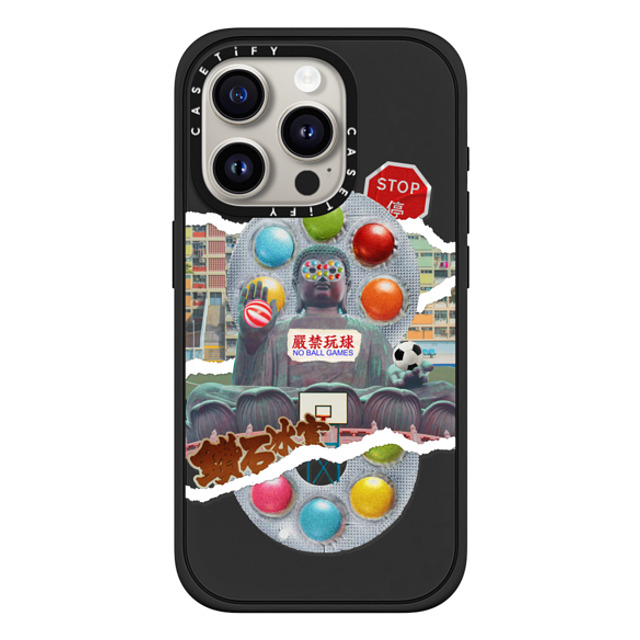 CASETiFY iPhone 15 Pro ケース マットブラック インパクトケース MagSafe対応 HK Collage - Buddha casetify_artist