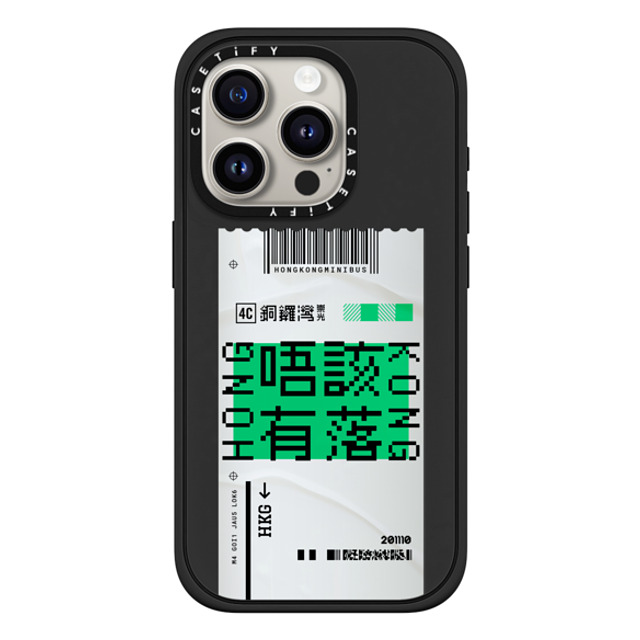 CASETiFY iPhone 15 Pro ケース マットブラック インパクトケース MagSafe対応 Ticket - Minibus casetify_artist