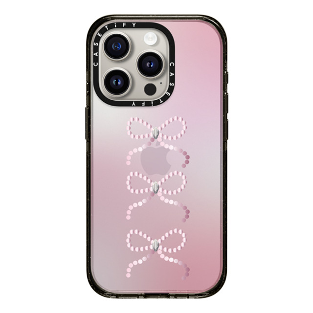 CASETiFY iPhone 15 Pro ケース ブラック インパクトケース Ribbon Anne's Diary