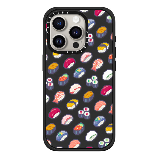 CASETiFY iPhone 15 Pro ケース マットブラック インパクトケース MagSafe対応 Sushi Pixel casetify_artist Back to School CASETiFY iPhone 15 Pro ケース マットブラック インパクトケース MagSafe対応 Sushi Pixel casetify_artist Back to School