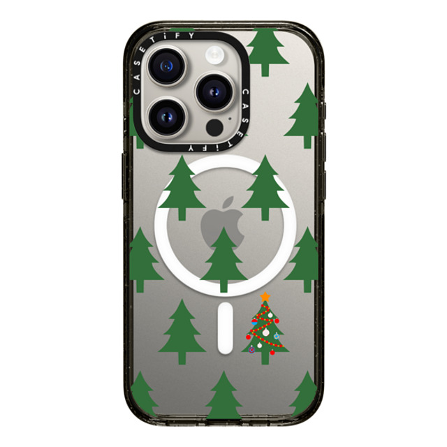 CASETiFY iPhone 15 Pro ケース ブラック インパクトケース MagSafe対応 O Christmas Tree casetify_artist