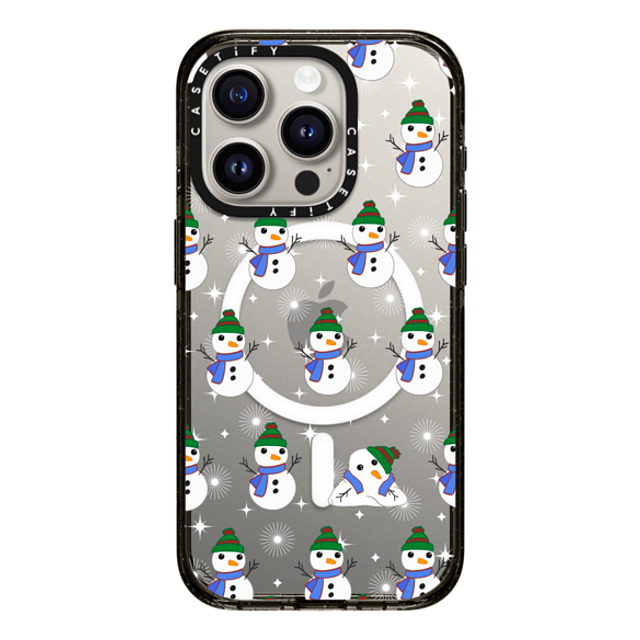 CASETiFY iPhone 15 Pro ケース ブラック インパクトケース MagSafe対応 Snowman Meltdown casetify_artist