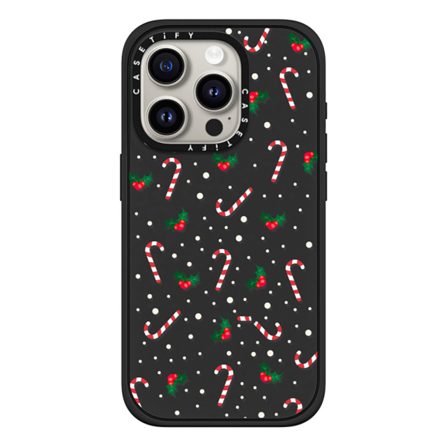 CASETiFY iPhone 15 Pro ケース マットブラック インパクトケース MagSafe対応 Candy Cane Crush casetify_artist