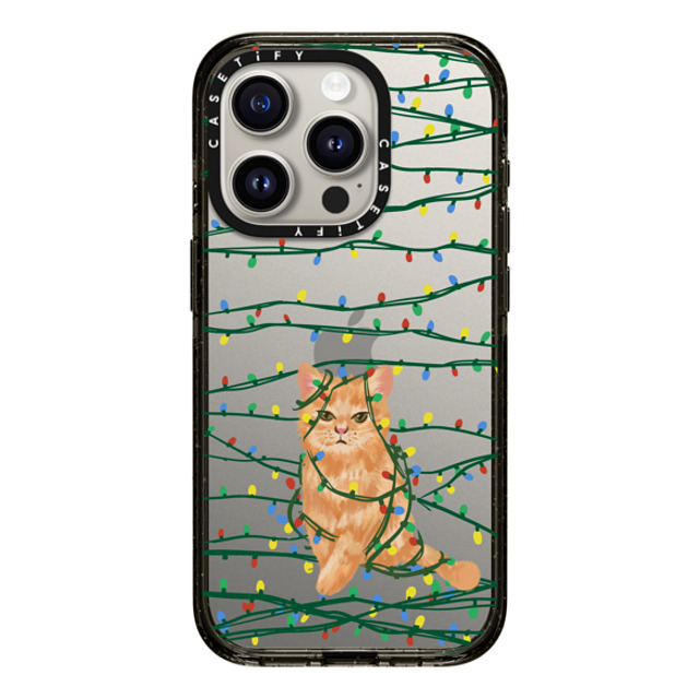 CASETiFY iPhone 15 Pro ケース ブラック インパクトケース Meowy Catmas casetify_artist