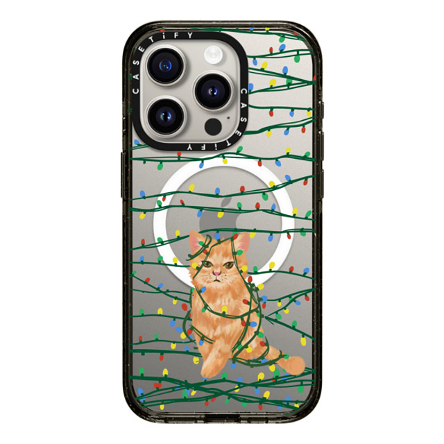 CASETiFY iPhone 15 Pro ケース ブラック インパクトケース MagSafe対応 Meowy Catmas casetify_artist