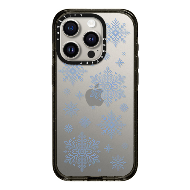 CASETiFY iPhone 15 Pro ケース ブラック インパクトケース Needlepoint Snowflakes casetify_artist