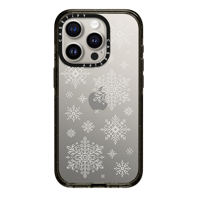 CASETiFY iPhone 15 Pro ケース ブラック インパクトケース Needlepoint Snowflakes casetify_artist