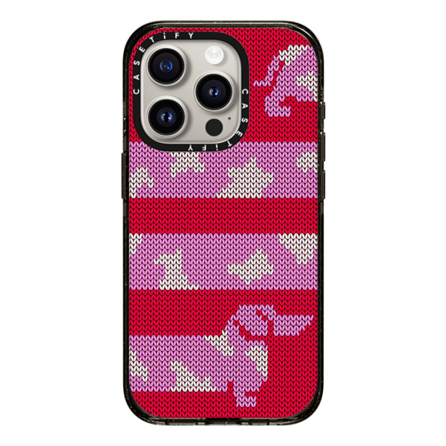 CASETiFY iPhone 15 Pro ケース ブラック インパクトケース Dachschund Sweater casetify_artist