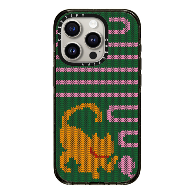 CASETiFY iPhone 15 Pro ケース ブラック インパクトケース Cat Mas Sweater casetify_artist