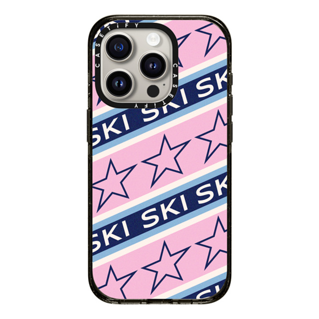 CASETiFY iPhone 15 Pro ケース ブラック インパクトケース Ski Star Stripes casetify_artist