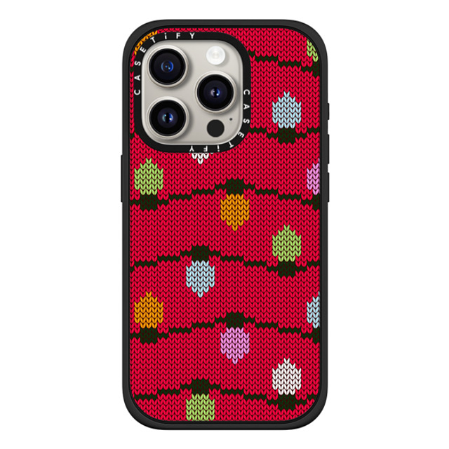 CASETiFY iPhone 15 Pro ケース マットブラック インパクトケース MagSafe対応 Ugly Christmas Sweater casetify_artist