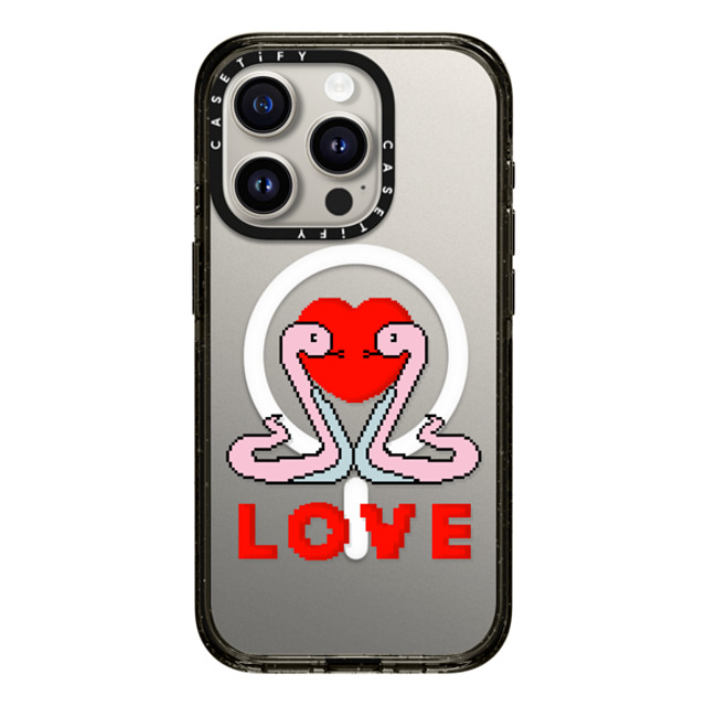 CASETiFY iPhone 15 Pro ケース ブラック インパクトケース MagSafe対応 Pixel Snake casetify_artist