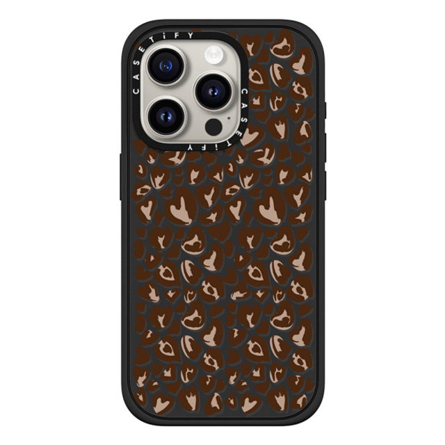 CASETiFY iPhone 15 Pro Case Matte Black Impact Case MagSafe Compatible Leopard Love- Brown casetify_artist CASETiFY iPhone 15 Pro Case Matte Black Impact Case MagSafe Compatible Leopard Love- Brown casetify_artist