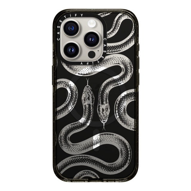 CASETiFY iPhone 15 Pro ケース ブラック インパクトケース MagSafe対応 Transparent Kingsnake casetify_artist