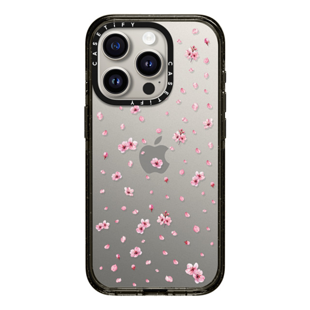 CASETiFY iPhone 15 Pro ケース ブラック インパクトケース Pressed Sakura casetify_artist