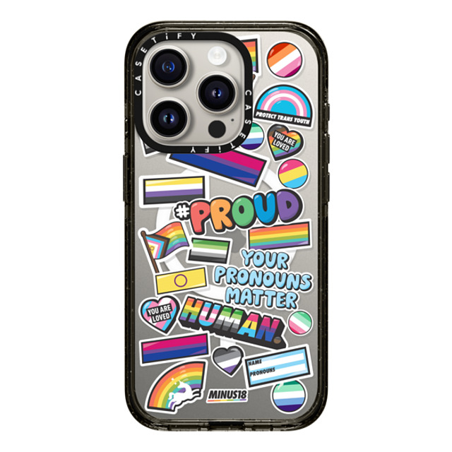 CASETiFY iPhone 15 Pro ケース ブラック インパクトケース MagSafe対応 Proud To Be by Minus18 casetify_artist