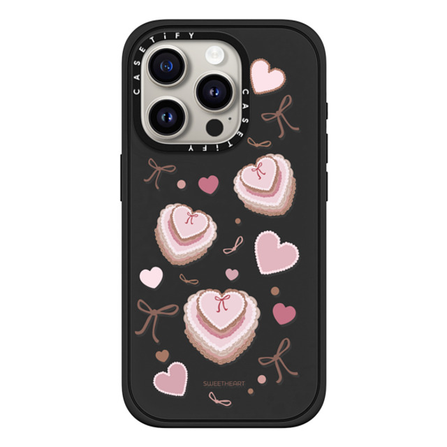 CASETiFY iPhone 15 Pro ケース マットブラック インパクトケース MagSafe対応 Sweetheart cake case casetify_artist