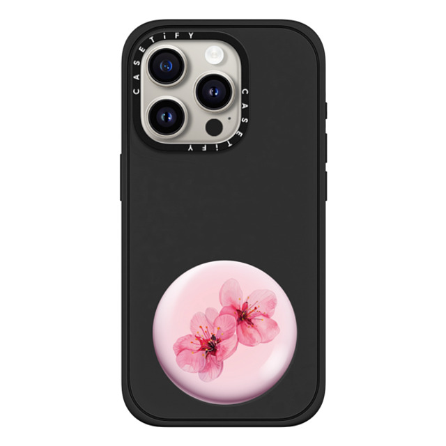 CASETiFY iPhone 15 Pro ケース マットブラック インパクトケース MagSafe対応 Sakura Raindrop Cake casetify_artist