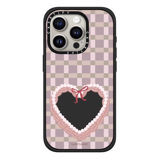 CASETiFY iPhone 15 Pro ケース マットブラック インパクトケース MagSafe対応 Sweetheart checkered case casetify_artist