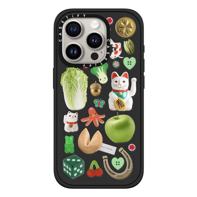 CASETiFY iPhone 15 Pro Case Matte Black Impact Case MagSafe Compatible Lucky Cabbage Patch casetify_artist CASETiFY iPhone 15 Pro Case Matte Black Impact Case MagSafe Compatible Lucky Cabbage Patch casetify_artist