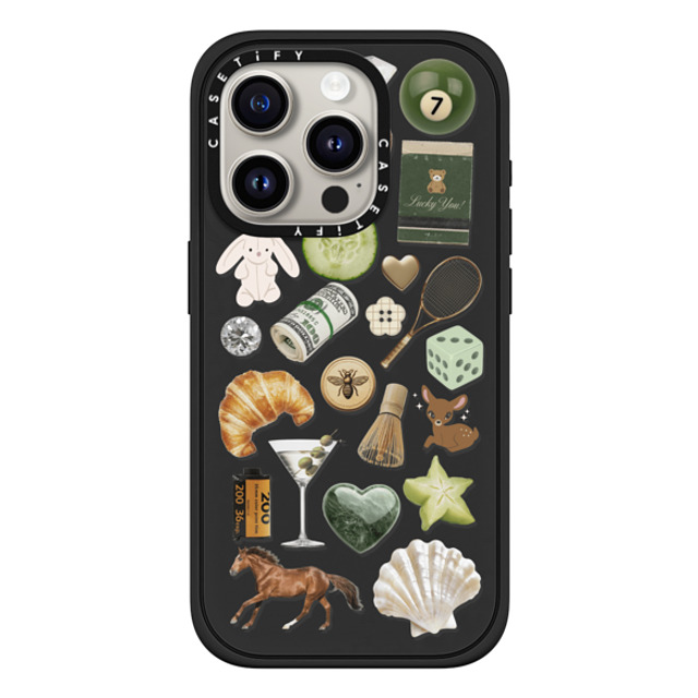 CASETiFY iPhone 15 Pro Case Matte Black Impact Case MagSafe Compatible Opulence Luck Club casetify_artist CASETiFY iPhone 15 Pro Case Matte Black Impact Case MagSafe Compatible Opulence Luck Club casetify_artist