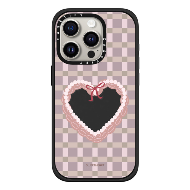 CASETiFY iPhone 15 Pro ケース マットブラック インパクトケース MagSafe対応 Sweetheart checkered case casetify_artist