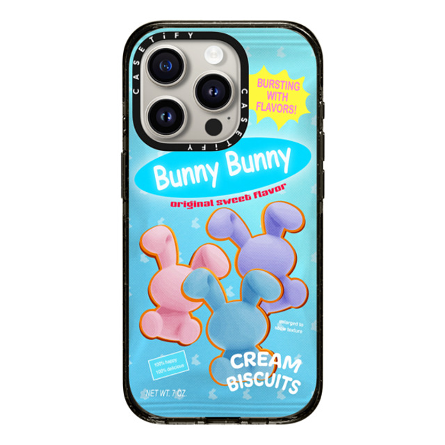 CASETiFY iPhone 15 Pro Case Black Impact Case Bunny Cream Biscuits casetify_artist CASETiFY iPhone 15 Pro Case Black Impact Case Bunny Cream Biscuits casetify_artist