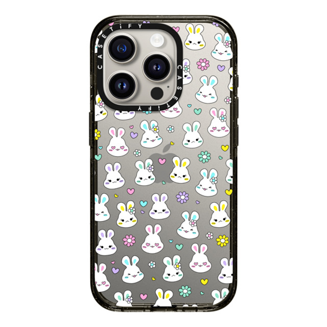CASETiFY iPhone 15 Pro Case Black Impact Case Bunny Floral casetify_artist CASETiFY iPhone 15 Pro Case Black Impact Case Bunny Floral casetify_artist
