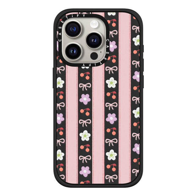 CASETiFY iPhone 15 Pro ケース マットブラック インパクトケース MagSafe対応 Cherry,Floral Ribbon,Floral,Cherry Strawberry Milk Father's Day CASETiFY iPhone 15 Pro ケース マットブラック インパクトケース MagSafe対応 Cherry,Floral Ribbon,Floral,Cherry Strawberry Milk Father's Day
