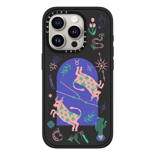 CASETiFY iPhone 15 Pro ケース マットブラック インパクトケース MagSafe対応 Taurus casetify_artist Father's Day CASETiFY iPhone 15 Pro ケース マットブラック インパクトケース MagSafe対応 Taurus casetify_artist Father's Day