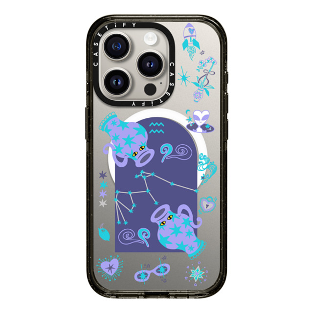 CASETiFY iPhone 15 Pro ケース ブラック インパクトケース MagSafe対応 みずがめ座 casetify_artist Father's Day CASETiFY iPhone 15 Pro ケース ブラック インパクトケース MagSafe対応 みずがめ座 casetify_artist Father's Day