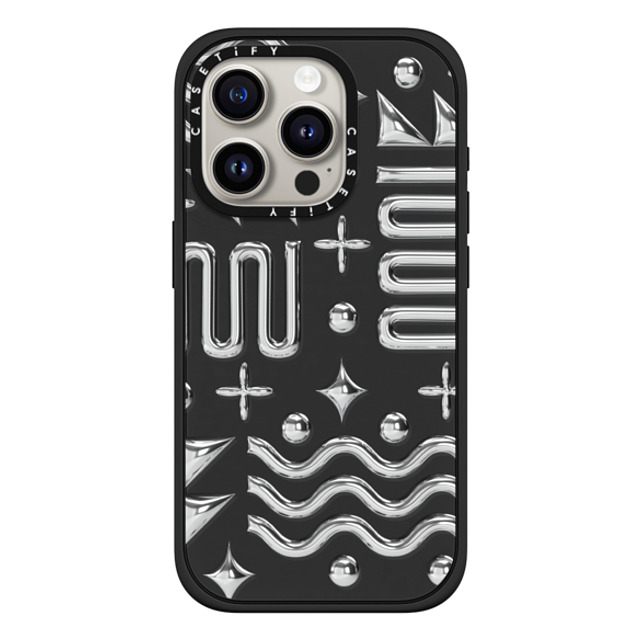 CASETiFY iPhone 15 Pro ケース マットブラック インパクトケース MagSafe対応 Chrome Chrome Chrome Symbols Back to School CASETiFY iPhone 15 Pro ケース マットブラック インパクトケース MagSafe対応 Chrome Chrome Chrome Symbols Back to School