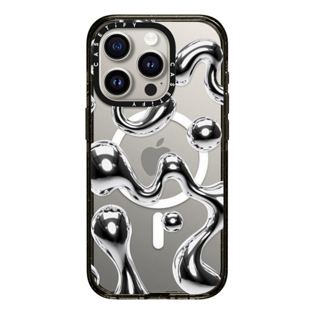 CASETiFY iPhone 15 Pro ケース ブラック インパクトケース MagSafe対応 Chrome Liquid Groovy casetify_artist Back to School CASETiFY iPhone 15 Pro ケース ブラック インパクトケース MagSafe対応 Chrome Liquid Groovy casetify_artist Back to School
