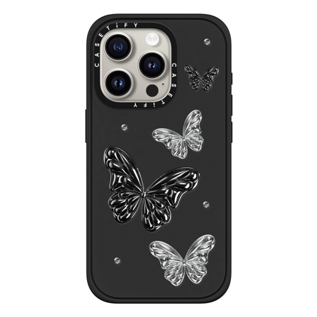 CASETiFY iPhone 15 Pro Case Matte Black Impact Case MagSafe Compatible Metallic Butterfly casetify_artist Back to School CASETiFY iPhone 15 Pro Case Matte Black Impact Case MagSafe Compatible Metallic Butterfly casetify_artist Back to School
