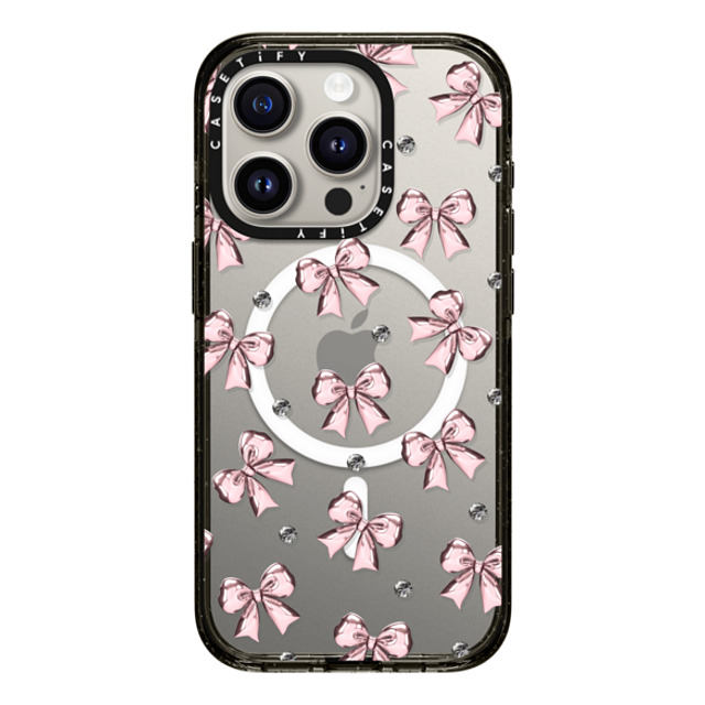 CASETiFY iPhone 15 Pro Case Black Impact Case MagSafe Compatible Metallic Pink Ribbon casetify_artist Back to School CASETiFY iPhone 15 Pro Case Black Impact Case MagSafe Compatible Metallic Pink Ribbon casetify_artist Back to School
