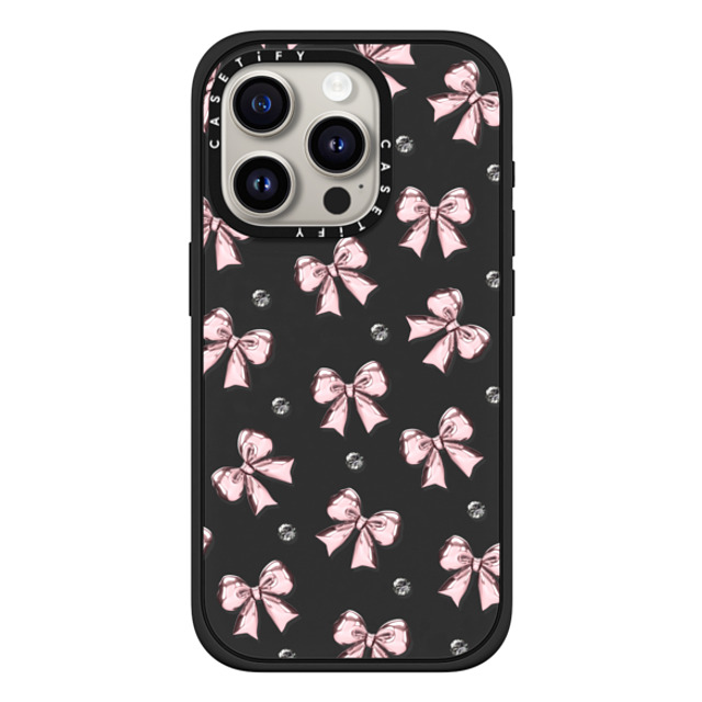 CASETiFY iPhone 15 Pro Case Matte Black Impact Case MagSafe Compatible Metallic Pink Ribbon casetify_artist Back to School CASETiFY iPhone 15 Pro Case Matte Black Impact Case MagSafe Compatible Metallic Pink Ribbon casetify_artist Back to School