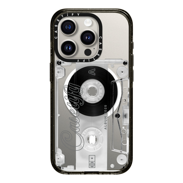 CASETiFY iPhone 15 Pro ケース ブラック インパクトケース MagSafe対応 Typography タイポグラフィ Audio Cassette Back to School CASETiFY iPhone 15 Pro ケース ブラック インパクトケース MagSafe対応 Typography タイポグラフィ Audio Cassette Back to School