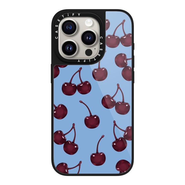 CASETiFY iPhone 15 Pro Case Black �O���[�Y�P�[�X MagSafe�Ή� Dark Cherry Jelly - Soft Blue casetify_artist