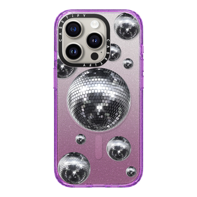 CASETiFY iPhone 15 Pro ケース Glitter Purple インパクトケース MagSafe対応 Monochrome,Y2K Y2K,Monochrome Disco Galaxy Father's Day CASETiFY iPhone 15 Pro ケース Glitter Purple インパクトケース MagSafe対応 Monochrome,Y2K Y2K,Monochrome Disco Galaxy Father's Day