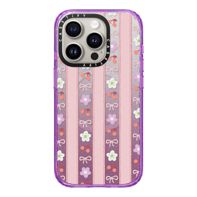 CASETiFY iPhone 15 Pro ケース Glitter Purple インパクトケース MagSafe対応 Cherry,Floral Ribbon,Floral,Cherry Strawberry Milk Father's Day CASETiFY iPhone 15 Pro ケース Glitter Purple インパクトケース MagSafe対応 Cherry,Floral Ribbon,Floral,Cherry Strawberry Milk Father's Day