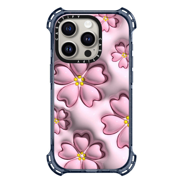 CASETiFY iPhone 15 Pro Case Classic Blue バウンスケース フローラル Sakura CASETiFY iPhone 15 Pro Case Classic Blue バウンスケース フローラル Sakura