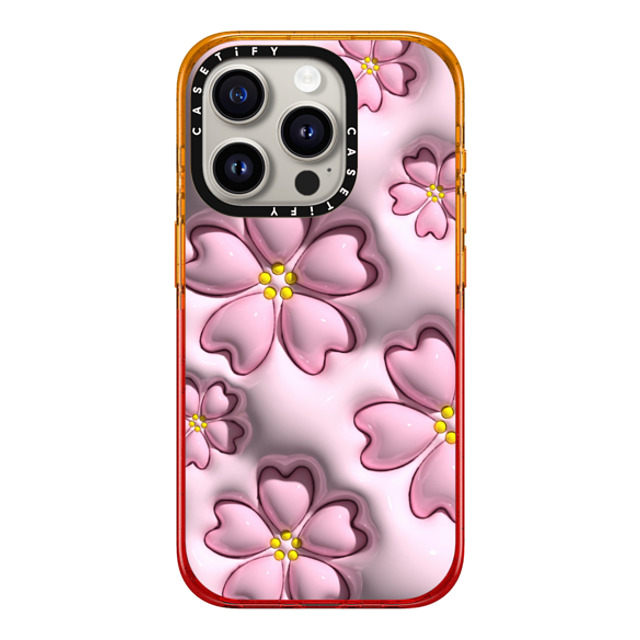 CASETiFY iPhone 15 Pro Case Peach Haze Impact Case MagSafe Compatible フローラル Sakura CASETiFY iPhone 15 Pro Case Peach Haze Impact Case MagSafe Compatible フローラル Sakura