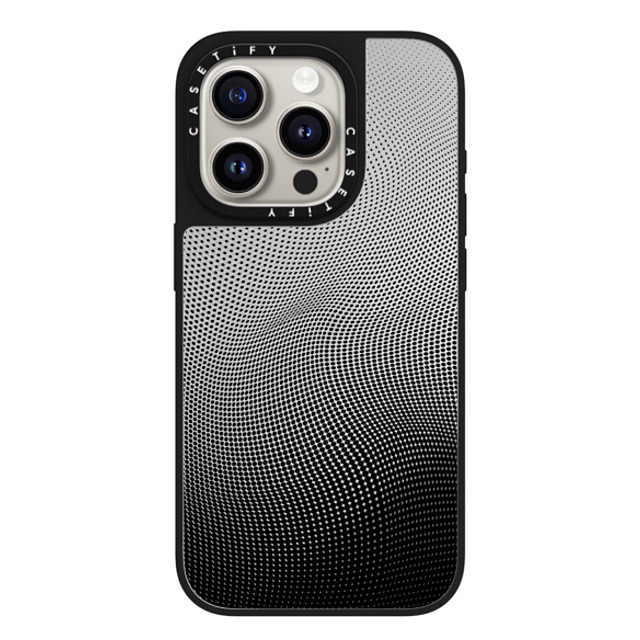 CASETiFY iPhone 15 Pro Case Silver on Black ミラーケース MagSafe対応 Checkered,Gradient,Monochrome Gradient Spots CASETiFY iPhone 15 Pro Case Silver on Black ミラーケース MagSafe対応 Checkered,Gradient,Monochrome Gradient Spots