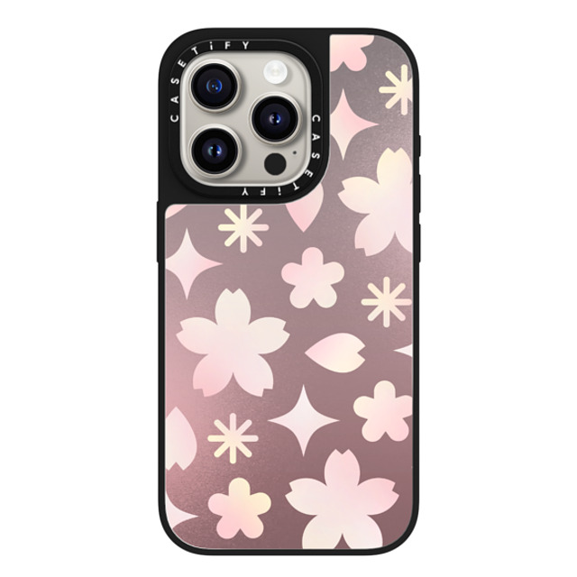 CASETiFY iPhone 15 Pro Case Silver on Black ミラーケース MagSafe対応 Shiny Sakura Pattern Pink casetify_artist CASETiFY iPhone 15 Pro Case Silver on Black ミラーケース MagSafe対応 Shiny Sakura Pattern Pink casetify_artist