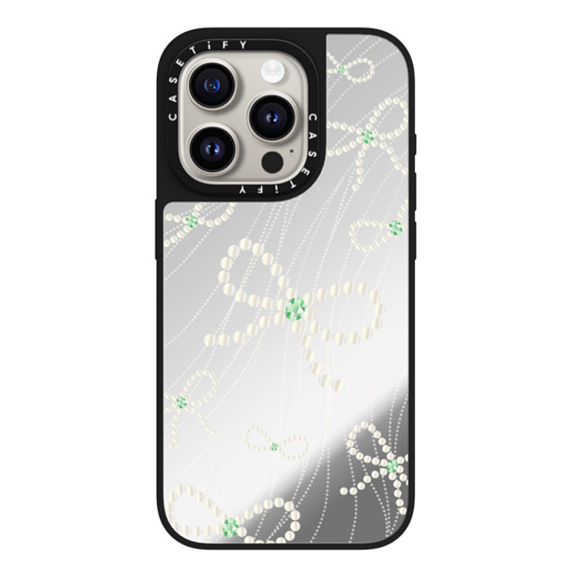CASETiFY iPhone 15 Pro Case Silver on Black ミラーケース MagSafe対応 Mint Melody casetify_artist CASETiFY iPhone 15 Pro Case Silver on Black ミラーケース MagSafe対応 Mint Melody casetify_artist